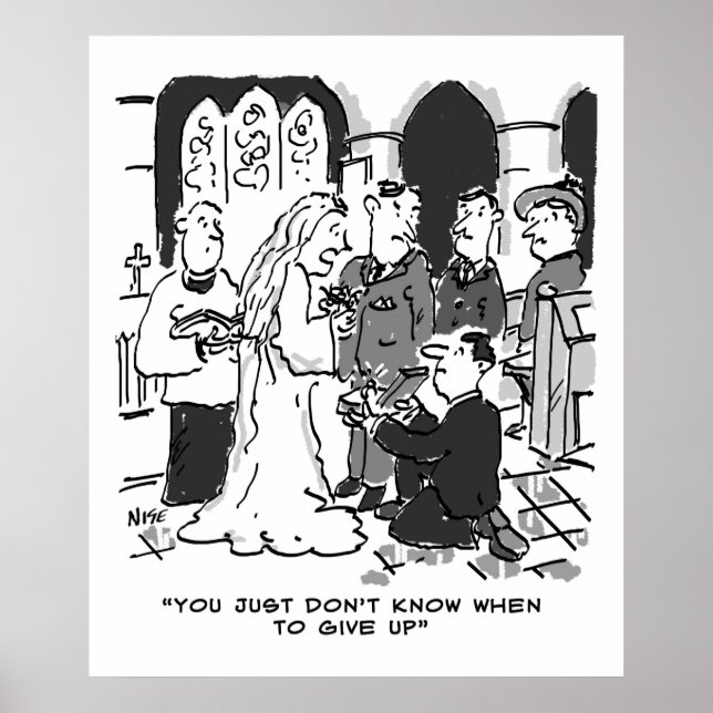 Poster Man Essaie de proposer à Mariée à un Mariage - Drô (Devant)