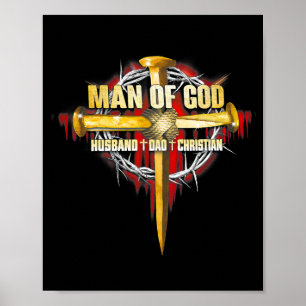 Poster Man Of God Husband Dad Christian Jesus Apparel