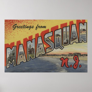 Poster Manasquan, New Jersey - grandes scènes de lettre