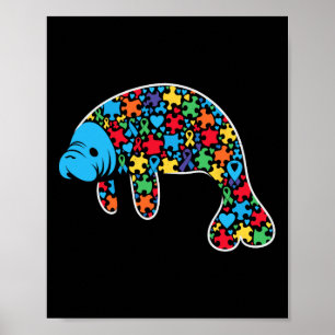 Poster Manatee Puzzle Sensibilisation sur l'autisme Autis