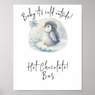 Poster Manchot - Barre de chocolat chaud
