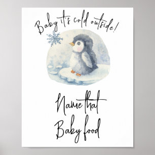 Poster Manchot - Donnez un nom à ce bébé nourriture