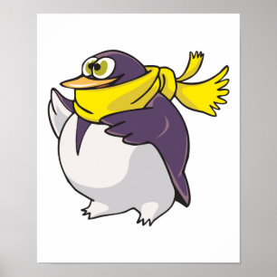 Poster manchot gras portant foulard
