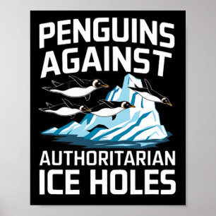 Poster Manchots Trump contre les trous de glace autoritai
