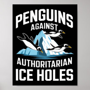 Poster Manchots Trump contre les trous de glace autoritai
