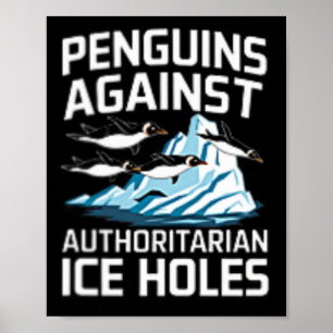 Poster Manchots Trump contre les trous de glace autoritai