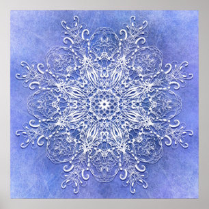 Poster Mandala à fleurs ethniques sur arrière - plan grun