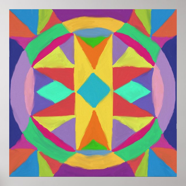 Poster Mandala Abstrait (Devant)