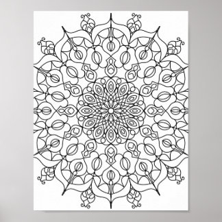 Poster Mandala Adult Coloration Doodle Couleur Cette