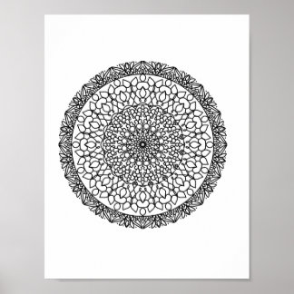 Poster Mandala Adult Coloration Doodle Couleur Cette
