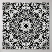 mandala art motif complexe noir et blanc
