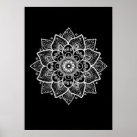Mandala blanc en noir