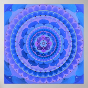 Poster Mandala bleu