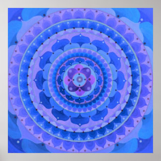 Poster Mandala bleu