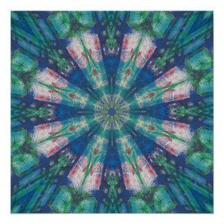 Poster Mandala bleu/vert