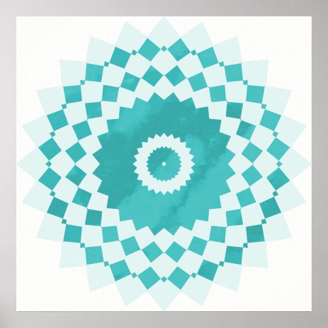 Poster Mandala Blue Turquoise Sky Motif (Devant)