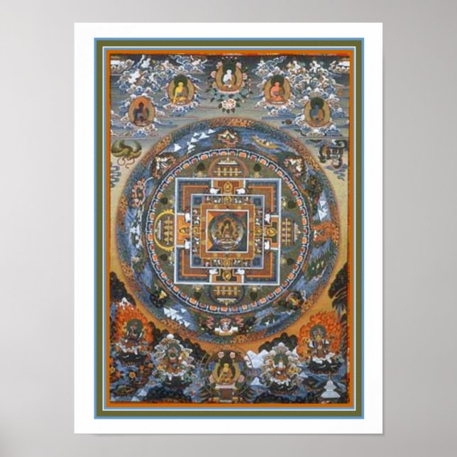Poster Mandala bouddhiste Imprimer 12 x 16 (Devant)