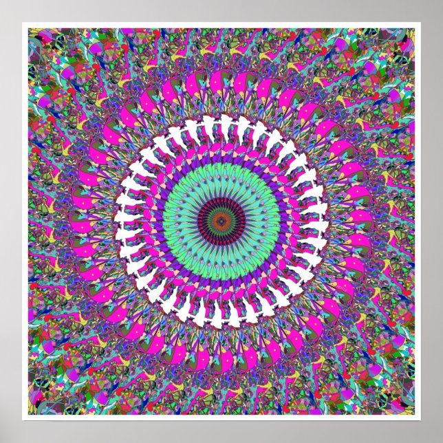 Poster Mandala coloré de symétrie (Devant)