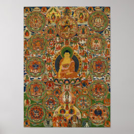 Poster Mandala complet peint bhoutanais