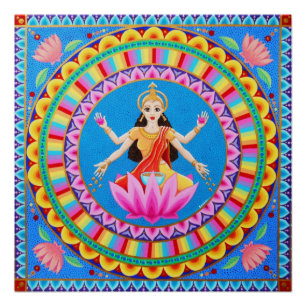 Poster Mandala de Lakshmi de déesse