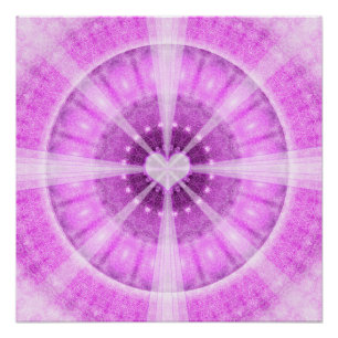 Poster Mandala de méditation de coeur