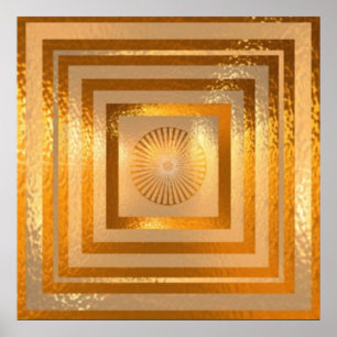 Poster Mandala d'étincelle d'OR