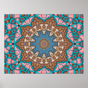 Poster Mandala du soleil floral