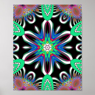 Poster Mandala Electric Bloom