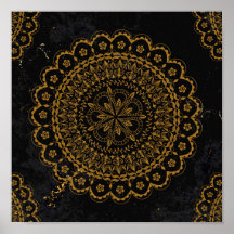 Mandala en or noir