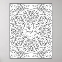 Mandala Fleur d'Hibiscus pour Coloriage Adulte