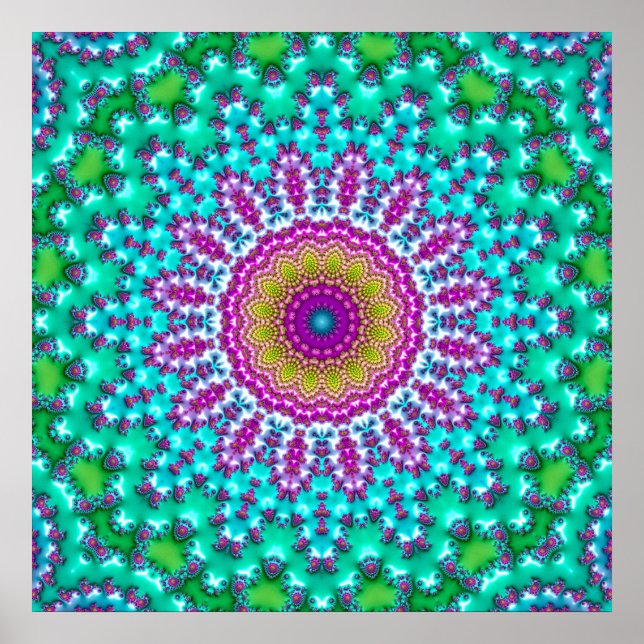 Poster Mandala fractal 3 (Devant)