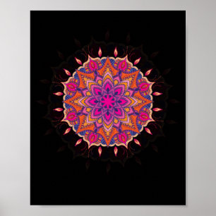 Poster Mandala Géométrie Sacrée Prana Art Yoga Mantra Om