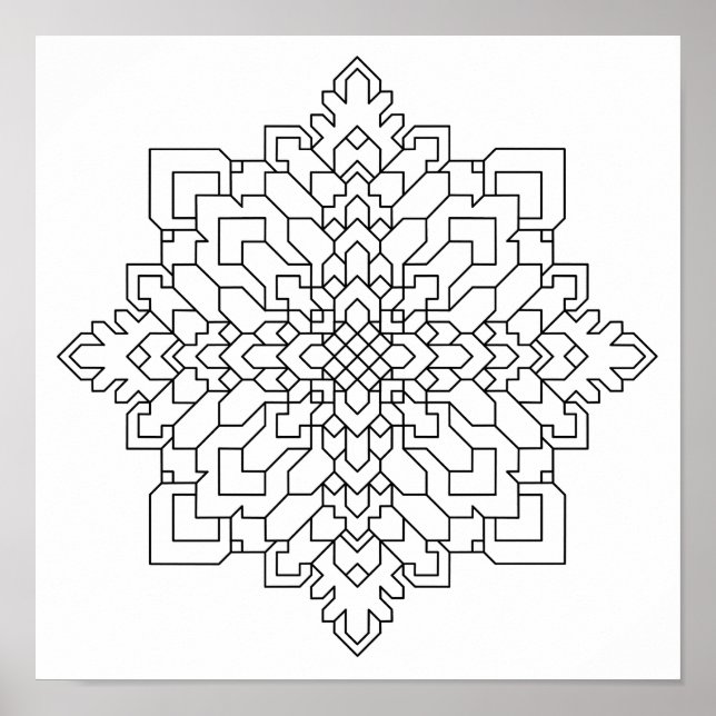 Poster Mandala géométrique #13 (Devant)