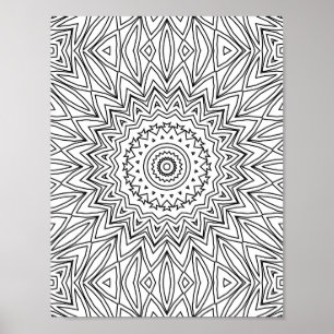 Poster Mandala Géométrique en Éclat de Soleil Angulaire R