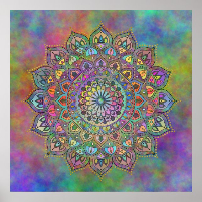 Poster Mandala Inde Style 1 (Devant)