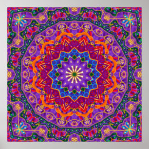 Poster Mandala lumineux de l'Inde