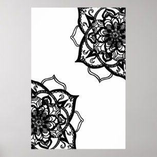 Poster Mandala noir et blanc