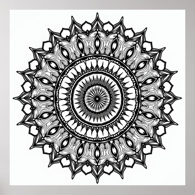 Poster Mandala on white (Devant)