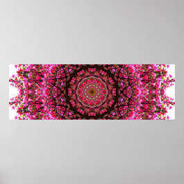 Poster Mandala Panoramique rose