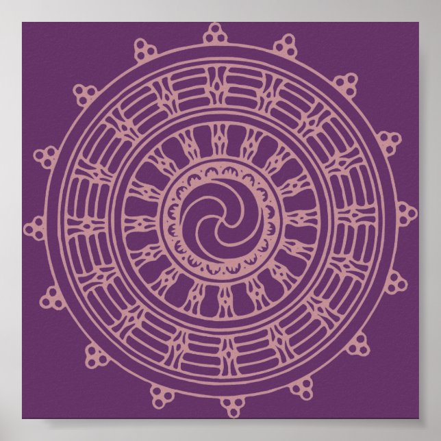 Poster Mandala rose (Devant)