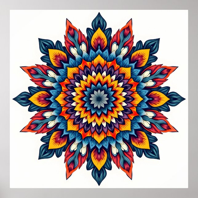 Poster Mandala sur blanc (Devant)