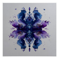 Mandala symétrique à l'aquarelle indigo violet