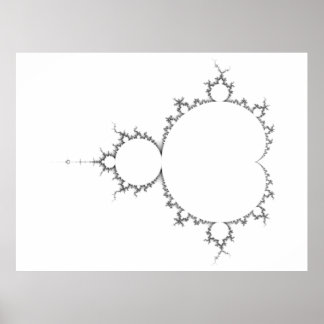 Poster Mandelbrot géant, noir et blanc, 13 000 x 11 000