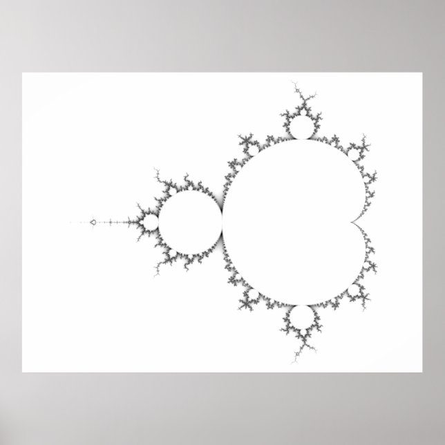 Poster Mandelbrot géant, noir et blanc, 13 000 x 11 000 (Devant)