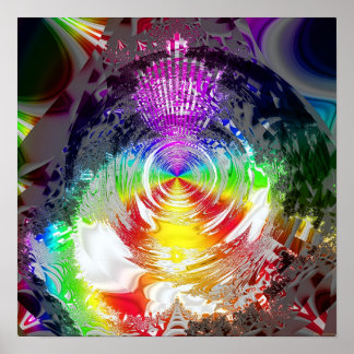 Poster Mandelbrot métallique 1