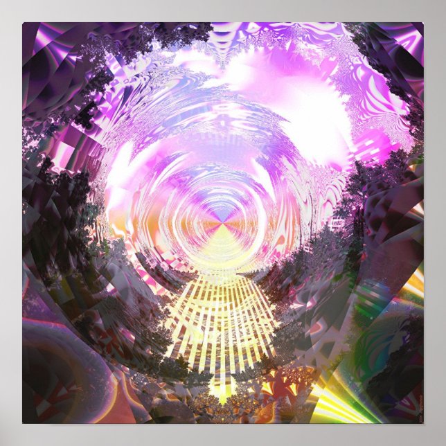 Poster Mandelbrot métallique 3 (Devant)