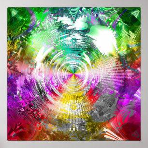 Poster Mandelbrot métallique 3c