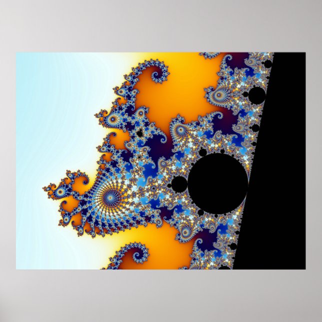 Poster Mandelbrot Set Fractal Seahorse (Devant)
