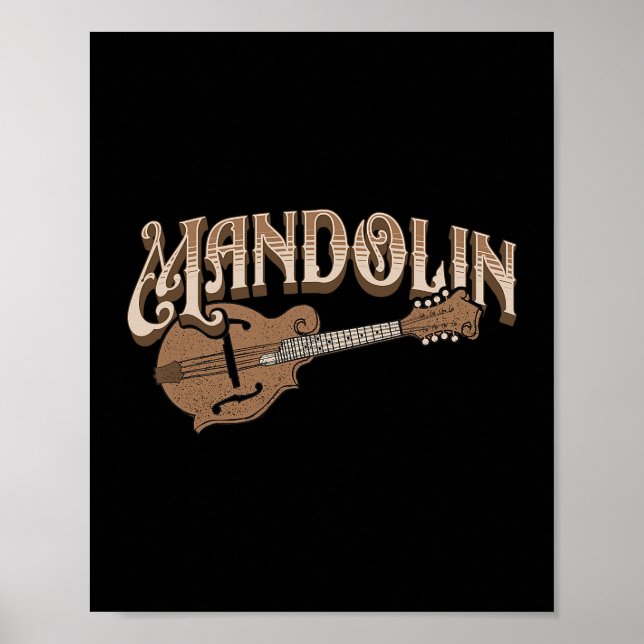 Poster Mandolin Bluegrass Folk Musique Mandolin Lecteur M (Devant)