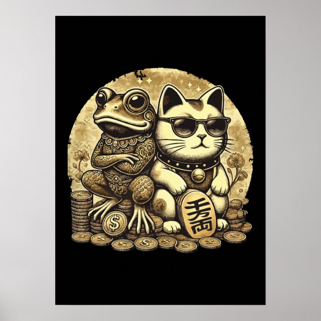 Poster Maneki Neko et Jin Chan - La chance et la prospéri (Devant)
